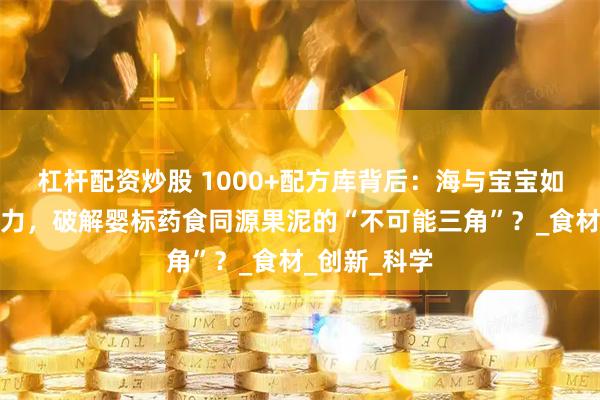 杠杆配资炒股 1000+配方库背后：海与宝宝如何用研发实力，破解婴标药食同源果泥的“不可能三角”？_食材_创新_科学